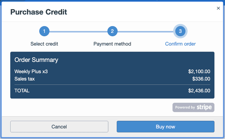 Credit Checkout step 3