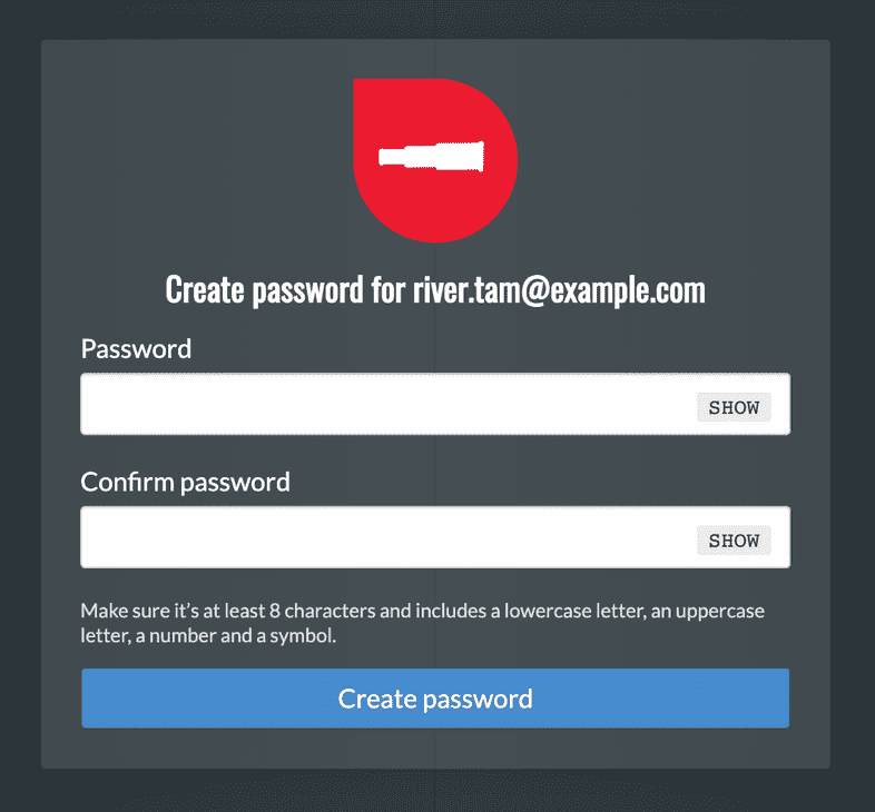 Password create form